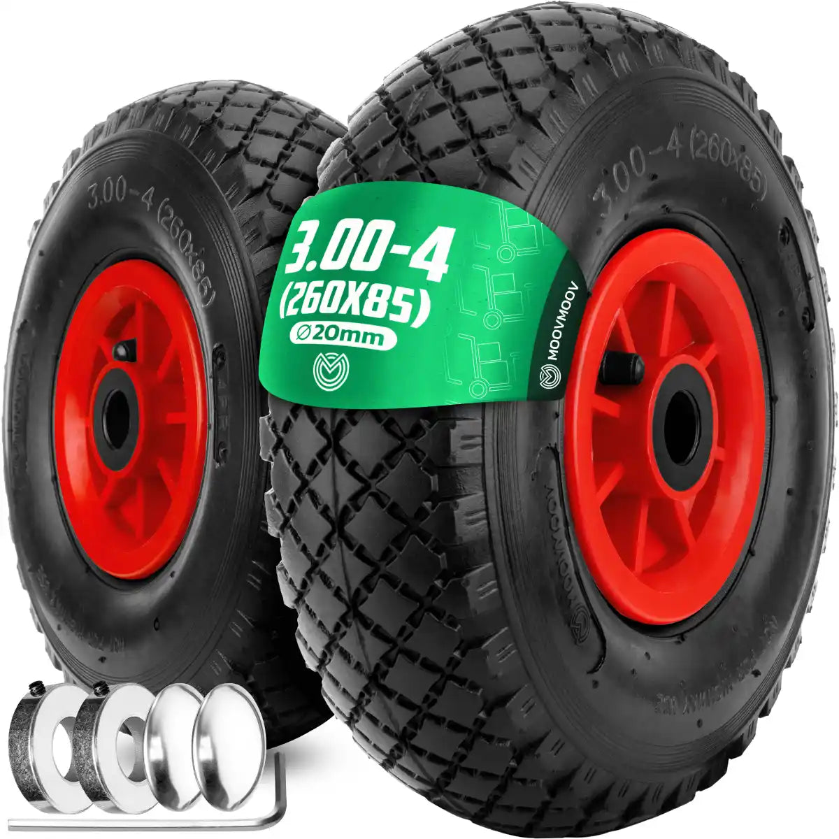 Roue 3.00-4 cerchio pvc foro 20mm