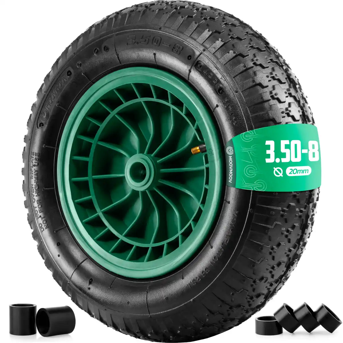 Roue 3.50-8 cerchio pvc alesaggio 20mm