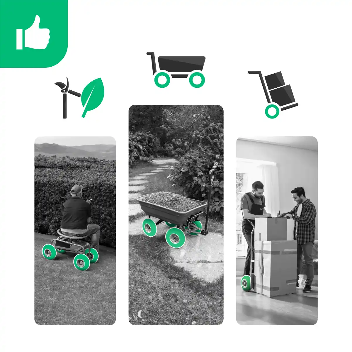 Ruota 4.10/3.50-4 con camera d'aria valvola angolata