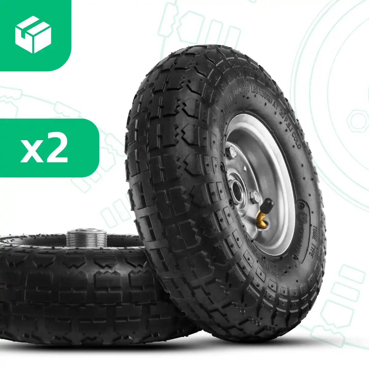 Ruota 4.10/3.50-4 cerchione in acciaio alesaggio 20mm mozzo spostato