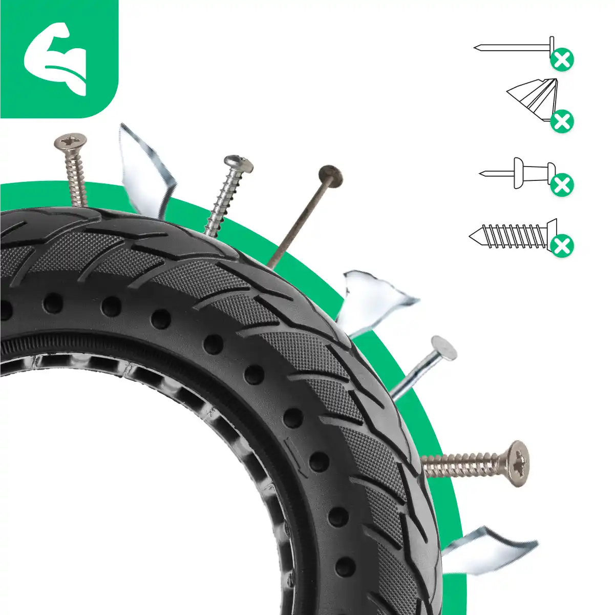 Ruota antiforatura 10 pollici monopattino elettrico