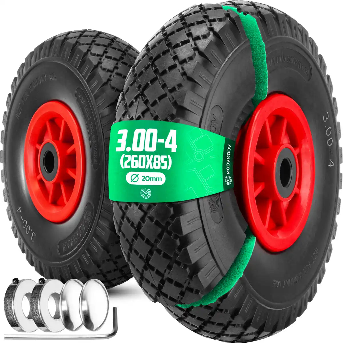 Ruota inforabile 3.00-4 cerchione in pvc alesaggio 20 mm