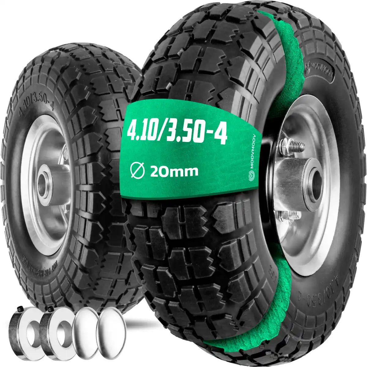 ruota anti-foratura 4.10/3.50-4 cerchio in acciaio alesaggio 20mm