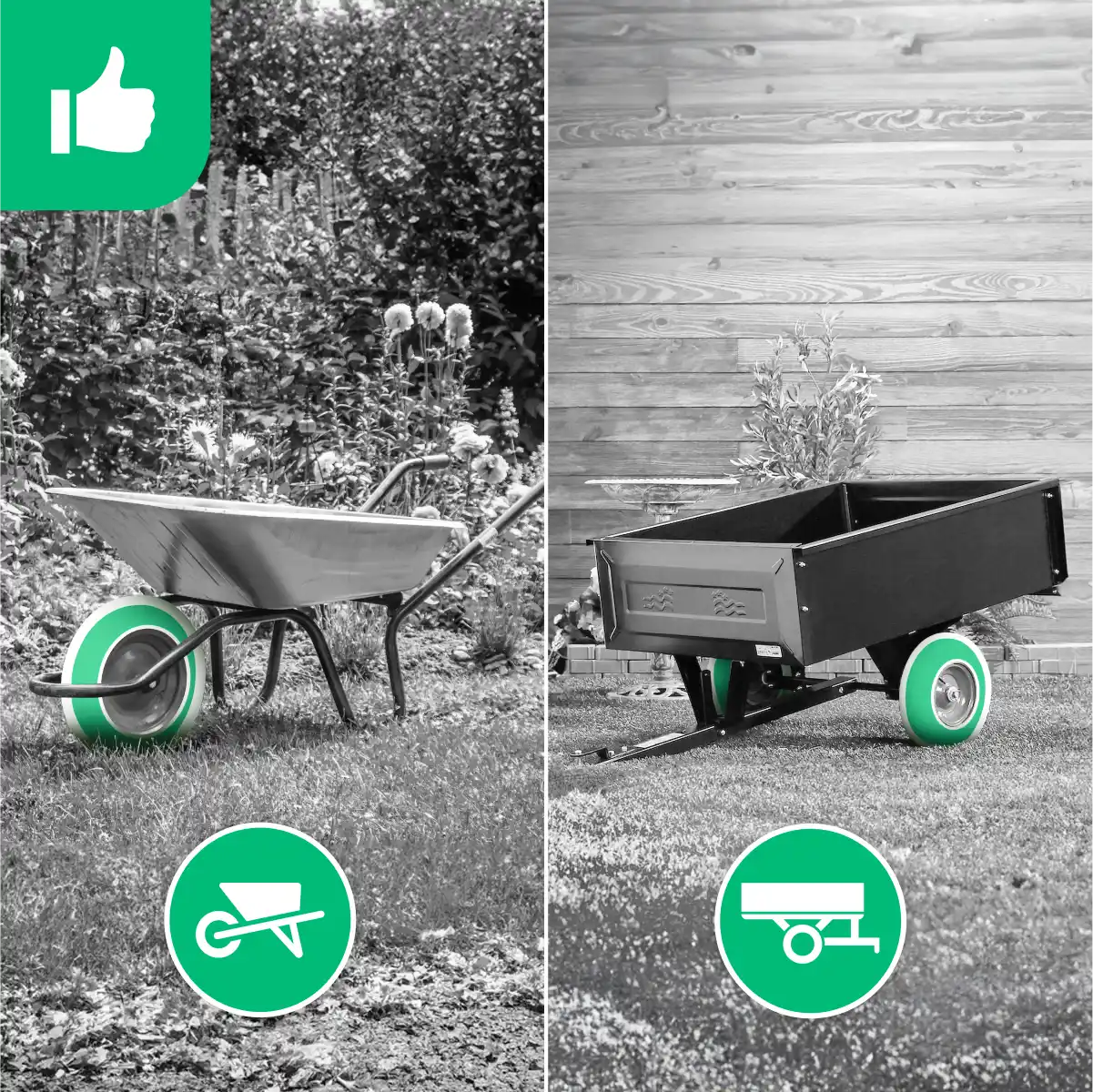 Roue rimorchio da giardino 4.80/4.00-8 valvola diritta