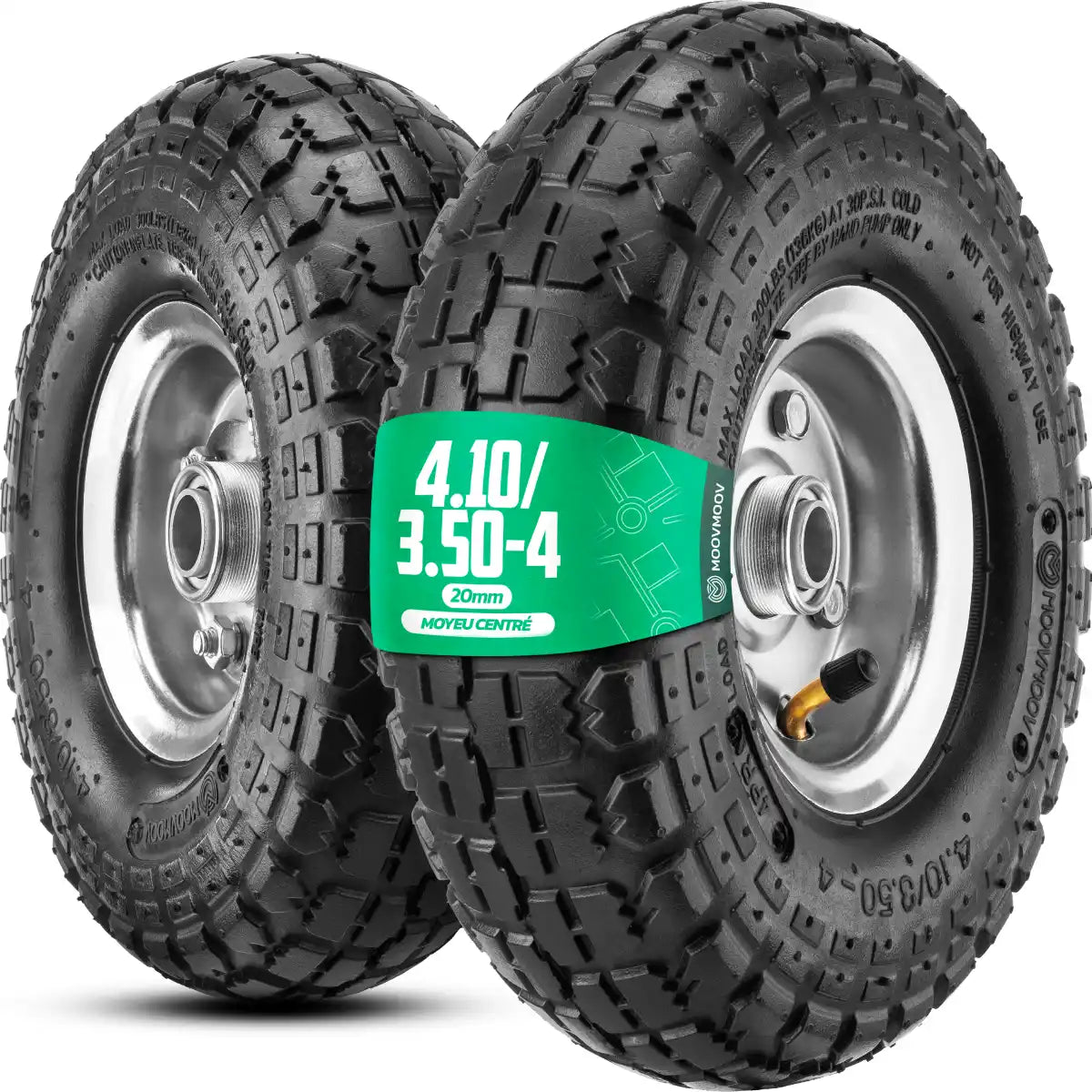 Ruote 4.10/3.50-4 cerchio in acciaio foro 20mm