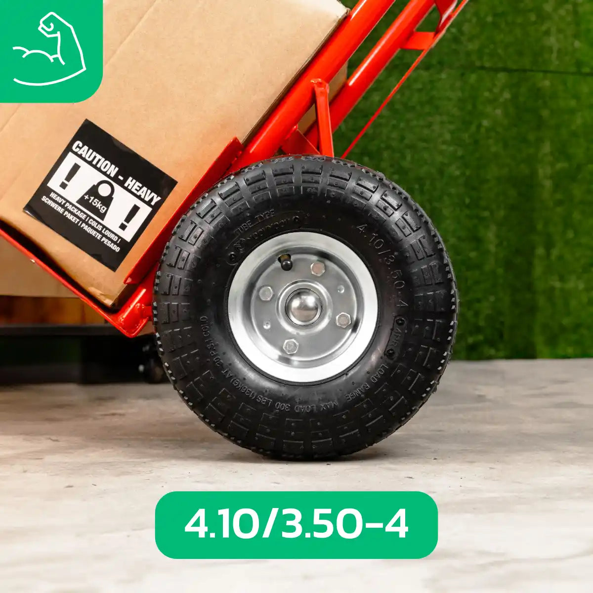 Ruote carriola 4.10/3.50-4 cerchio in acciaio alesaggio 20mm