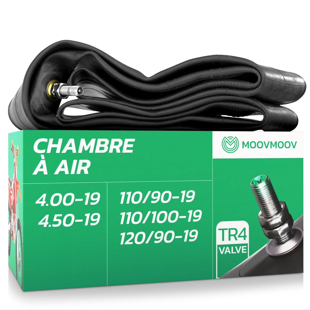 Chambre à air 4.00/4.50-19 valve droite (TR4)