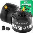 Chambre à air 26 pouces MoovMoov pour pneus de 26x2.50 à 26x3.00, valve Schrader 40 mm