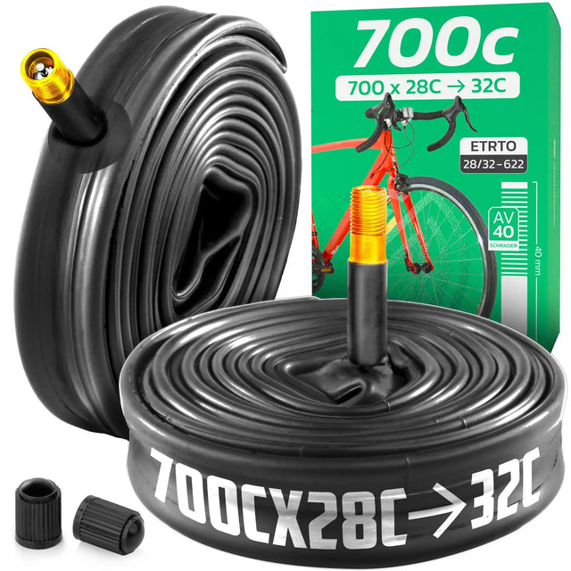 Chambre à air 700C MoovMoov pour pneus de 700x28C à 700x32C, valve Schrader 40 mm