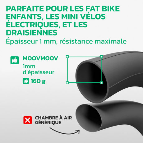Chambre à air 16 pouces en caoutchouc butyle renforcé MoovMoov