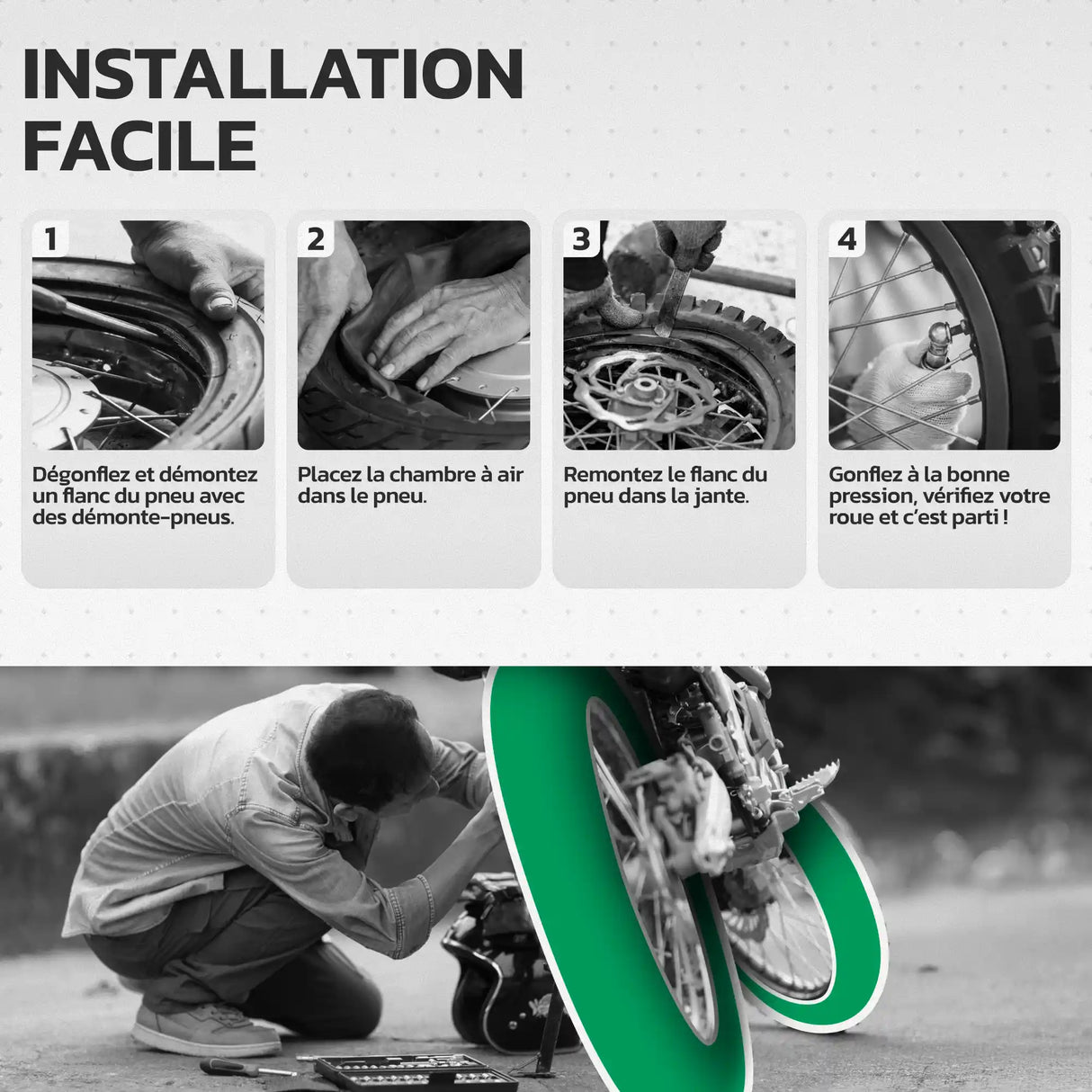 Guide d'installation de la chambre à air 18 pouces MoovMoov