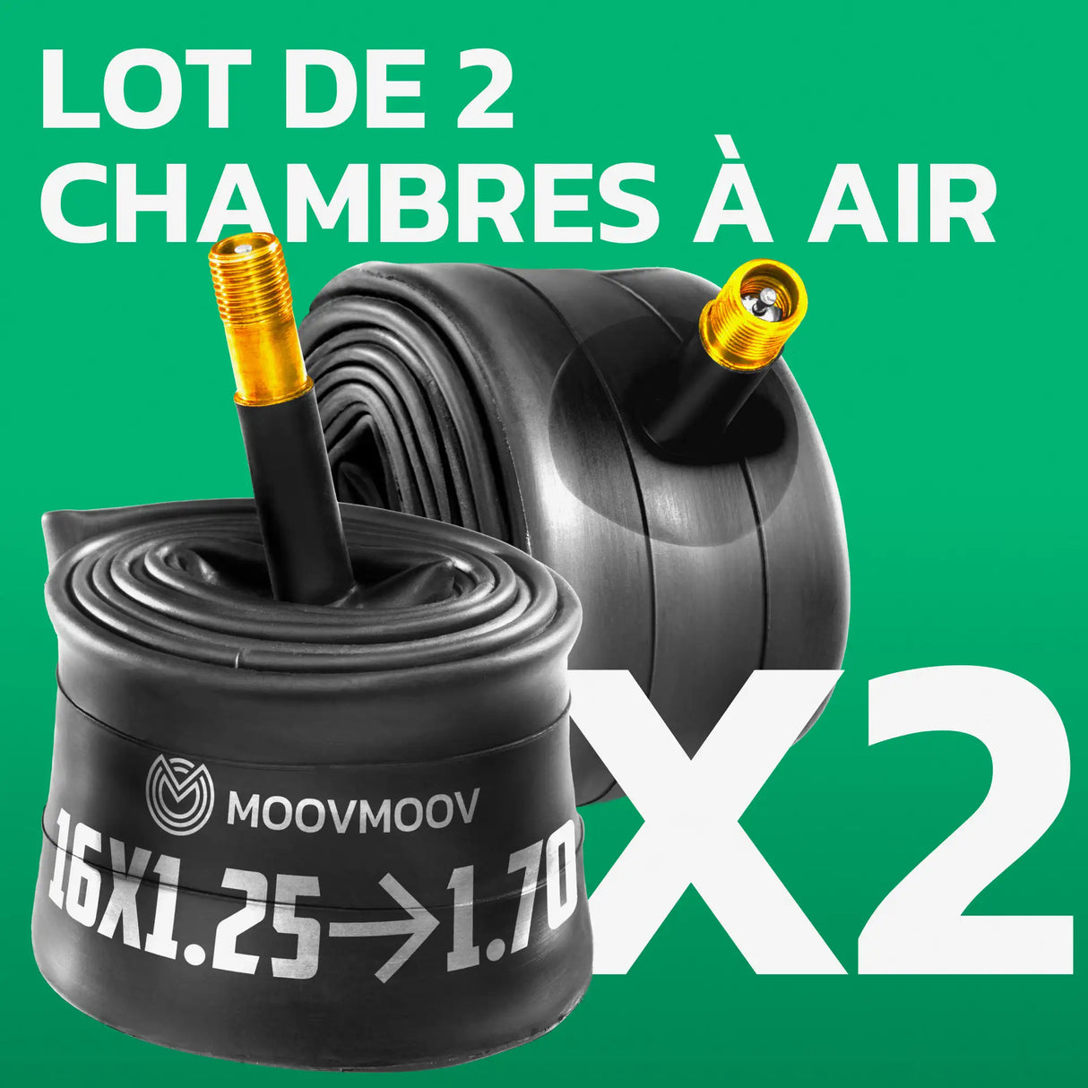 Lot de 2 chambres à air 16 pouces MoovMoov