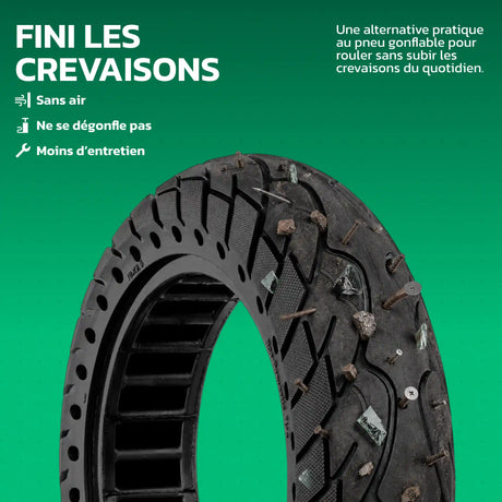 Pneu plein 10x2.5 anti-crevaison sans air pour trottinette MoovMoov