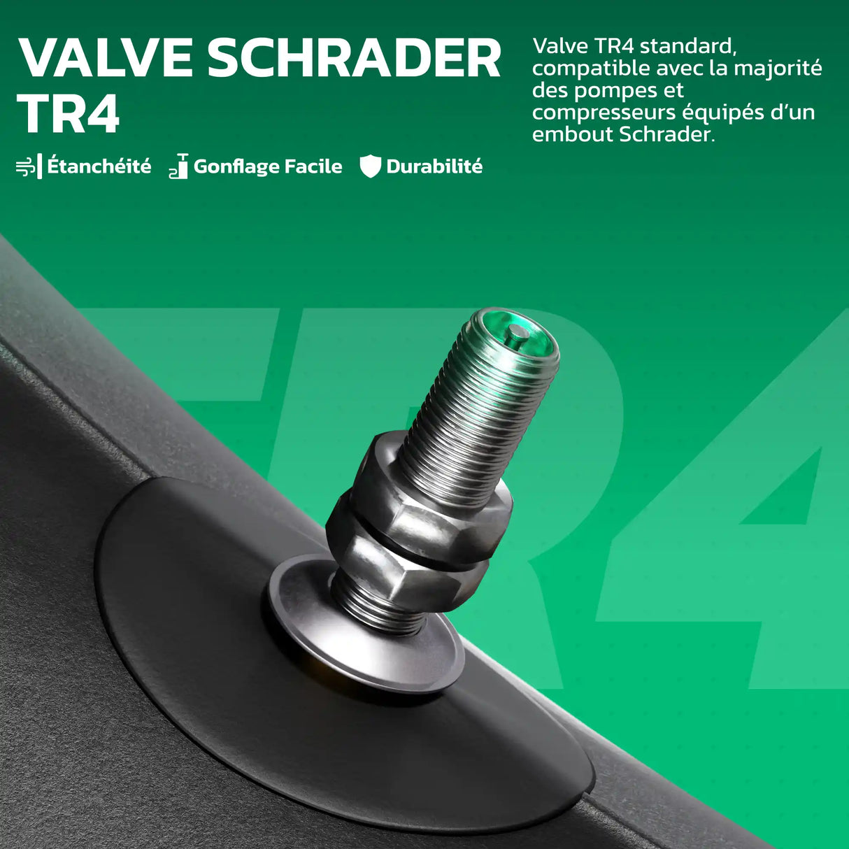 Valve TR4 Schrader de la chambre à air moto 17 pouces MoovMoov