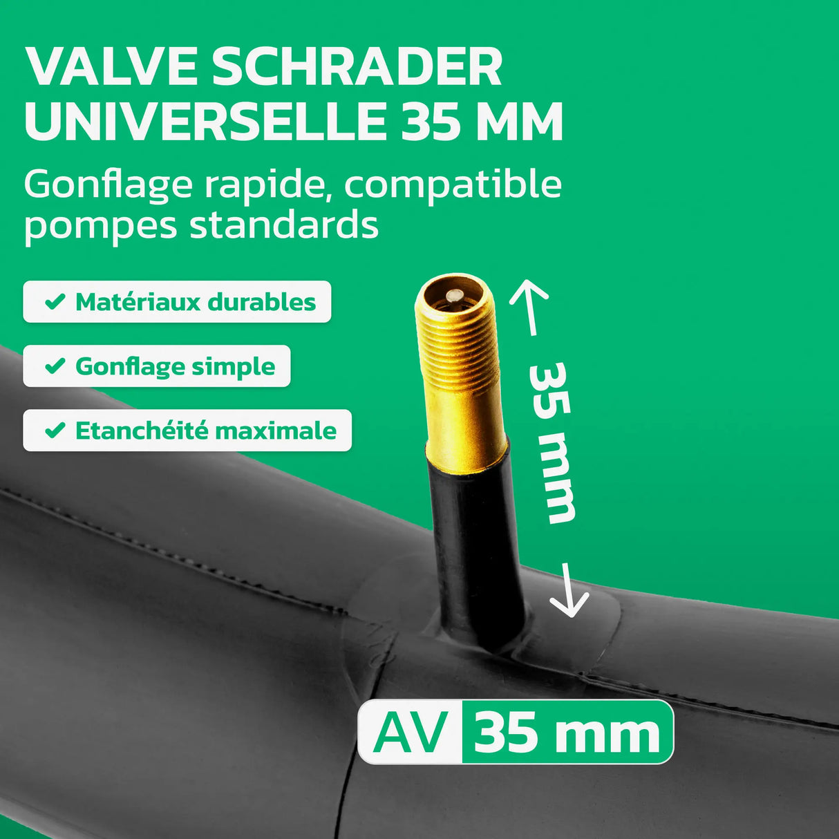 Valve Schrader 35 mm de la chambre à air 16 pouces MoovMoov