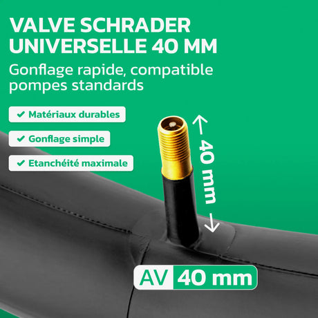 Valve Schrader 40 mm de la chambre à air 24 pouces MoovMoov
